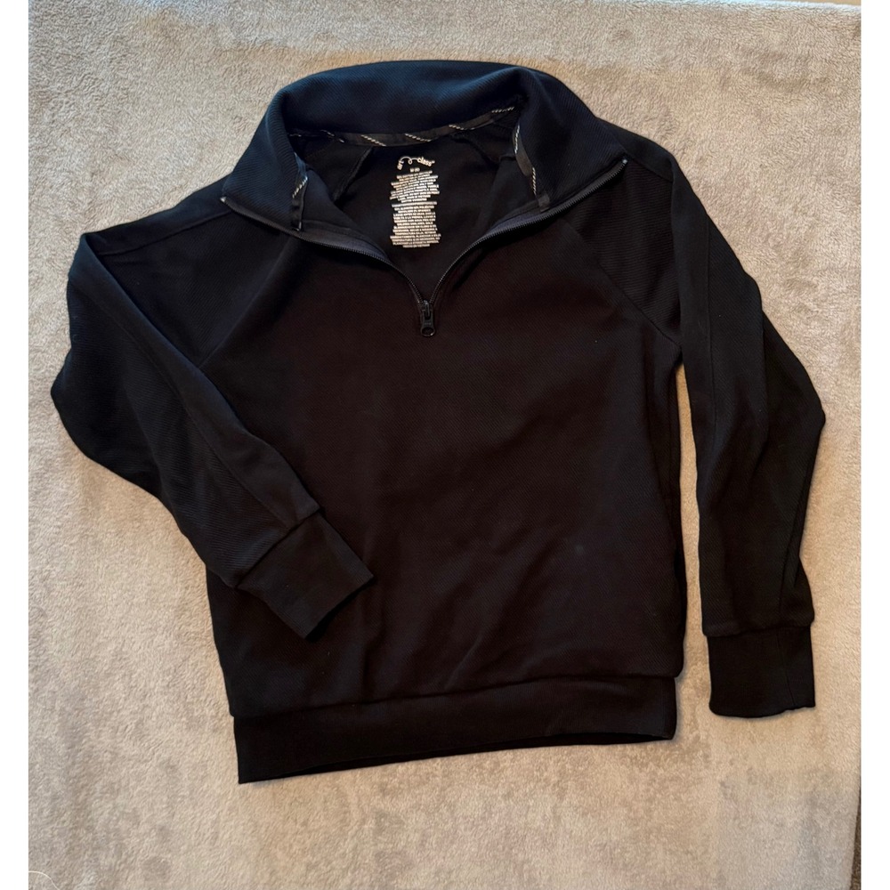 Art Class Boys Black Quarter Zip Pullover Ribbed Mock Neck Sweatshirt Size M 8